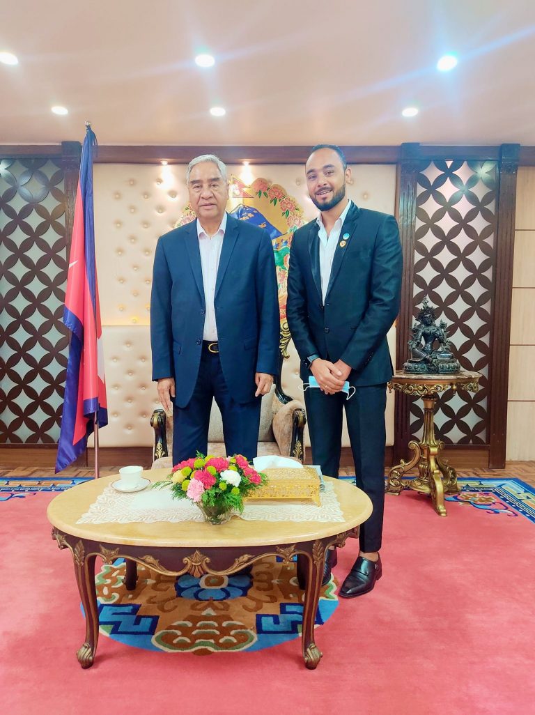 With right Honourable Primeminister of Nepal- Mr. Shre Bahadur Deuba.